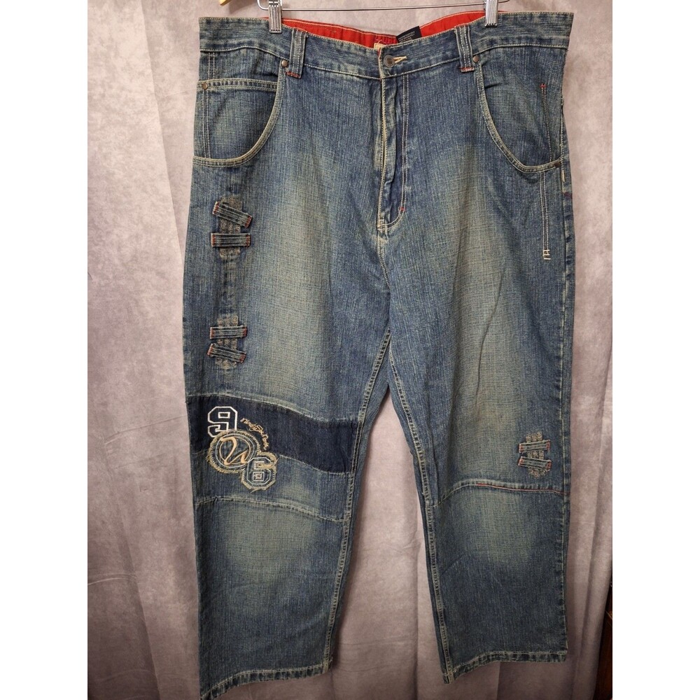 VTG Ninety Six North Jeans Mens 42x31 Baggy Wide Leg Grunge Hip Hop Y2K Skater
